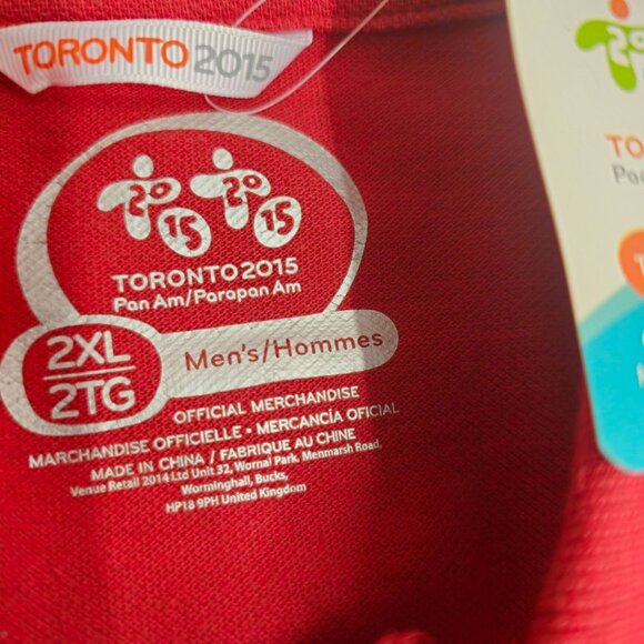 Toronto 2015 Pan Am Games Mens Red Polo Shirt 2XL - Picture 6 of 15